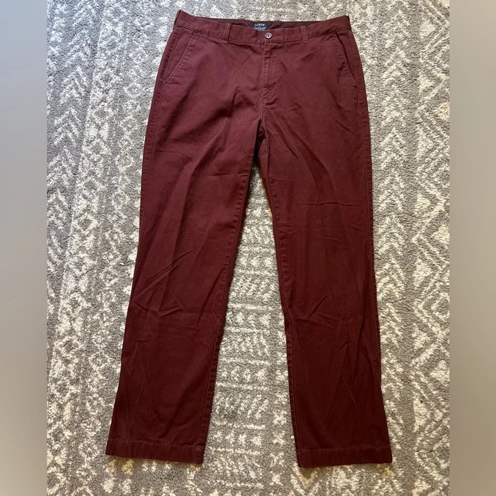 J. Crew Red Chinos Straight-Leg Pants size 34X32 (P109)